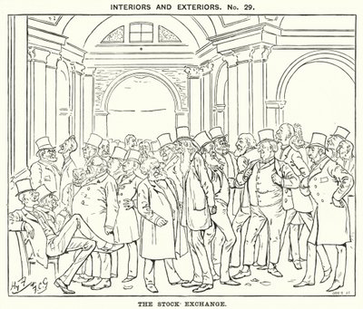 Punch tegneserie: The Stock Exchange (gravering) af Harry Furniss