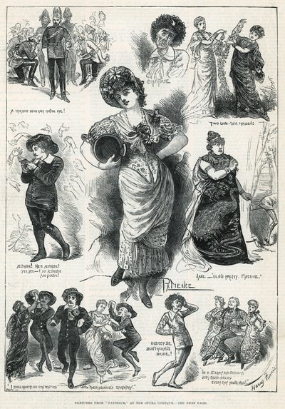 Skitser fra Patience at the Opera Comique (gravering) af Harry Furniss