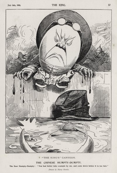 The Chinese Humpty Dumpty, tegneserie om bokseroprøret og boerkrigen (gravering) af Harry Furniss