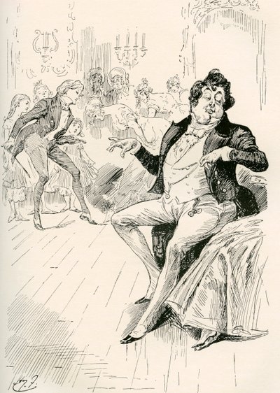 Turveydrops, Senior og Junior. Illustration af Harry Furniss til Charles Dickens-romanen Bleak House, fra The Testimonial Edition, udgivet 1910. af Harry Furniss