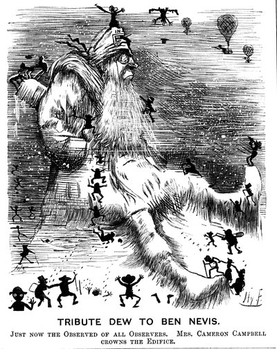 Hyldest Dew til Ben Nevis, 1883 af Harry Furniss