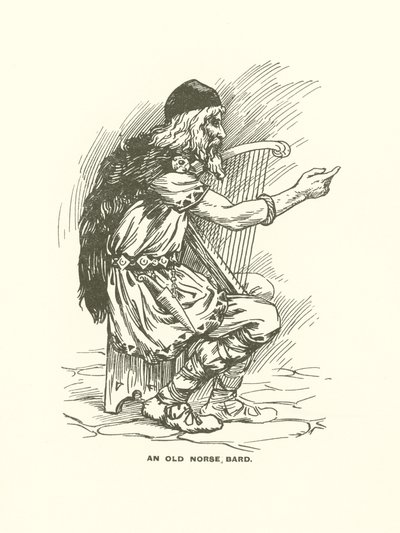 En oldnordisk barde (kobberstik) af Harry George Theaker