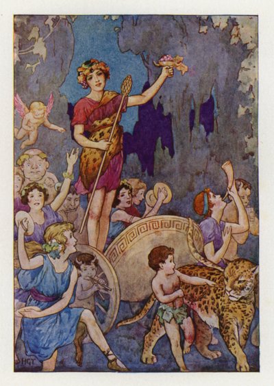 Bacchus (farvelitografi) af Harry George Theaker