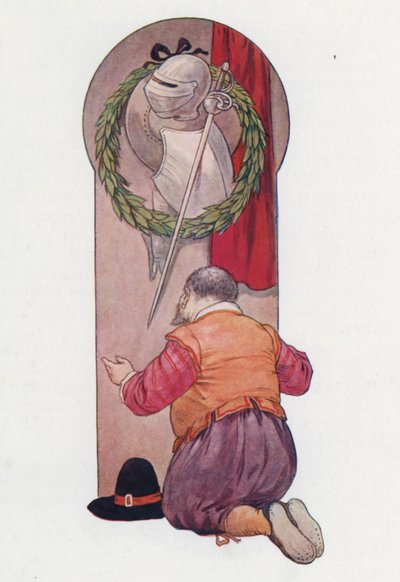 Illustration til Don Quijote (farvelitografi) af Harry George Theaker