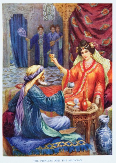 Prinsessen og troldmanden, illustration fra 