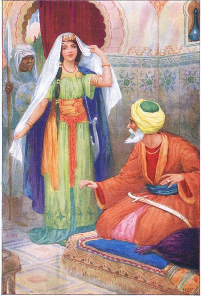 Den smukke fange og Aben Habuz (fra historien The Arabian Astrologer), illustration fra 