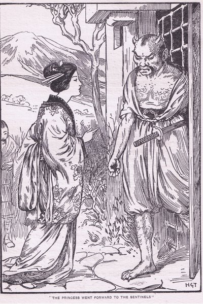 Prinsessen gik frem til Sentinels (litografi) af Harry George Theaker