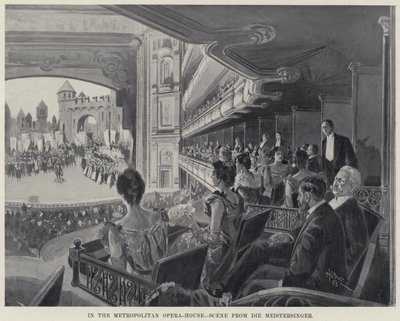 I Metropolitan Opera-House, scene fra Die Meistersinger (litho) af Harry Grant Dart