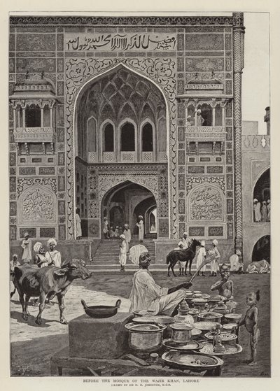 Før moskeen i Wazir Khan, Lahore af Harry Hamilton Johnston
