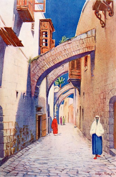 Via Dolorosa, Jerusalem, Palæstina, ca. 1910, fra A Book of Modern Palestine af Richard Penlake pub. ca. 1910 af Harry Morley