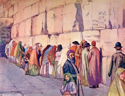 Grædemuren, Jerusalem, Palæstina, ca. 1910, fra A Book of Modern Palestine af Richard Penlake pub. ca. 1910 af Harry Morley