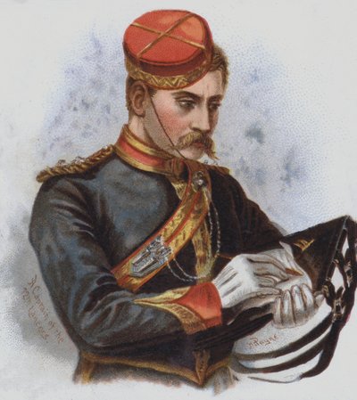 A Captain of the 12th Lancers (chromolitho) af Harry Payne