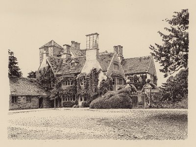 Cote House, Bampton, Oxfordshire (farve litho) af Harry Percy Clifford