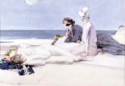 On the Dunes (akvarel og blyant) af Harry Watson