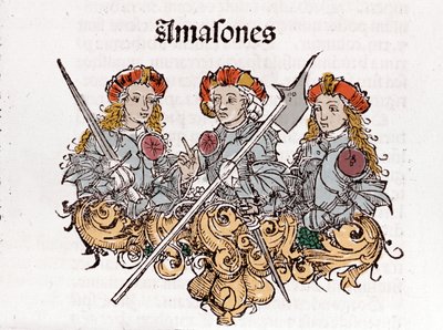Amazoner i "Liber Chronicarum" af Hartmann Schedel trykt i Nürnberg i 1493. af Hartmann Schedel