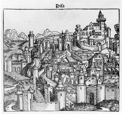 Pisa efter “Liber Chronicarum” af Hartmann Schedel. Nürnberg 1493 af Hartmann Schedel