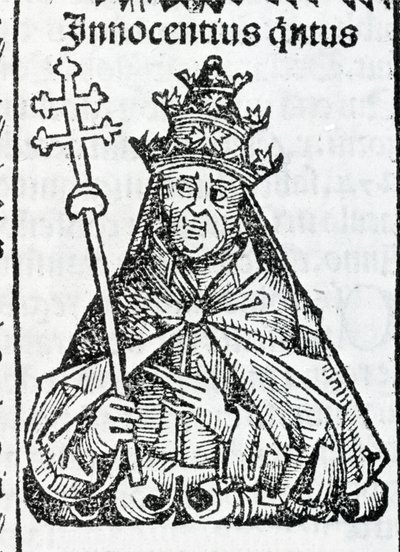 Portræt af paven Innocentius IV (1195 - 1254) i Liber Chronicarum af Hartmann Schedel Nürnberg af Hartmann Schedel