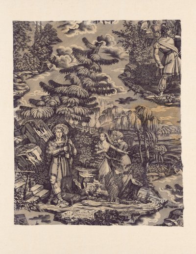 Le Solitaire au Pont du Torrent (Eremiten ved Broen over Torrenten) (Møbelstof) af Hartmann et Fils
