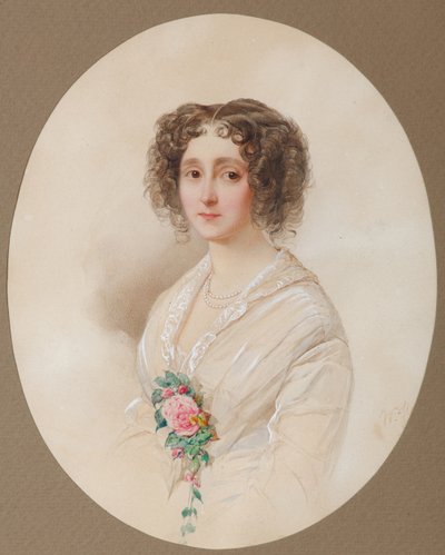 Portræt af Alexandra Mikhaylovna Chelishcheva 1816-1913, 1851 af Hau
