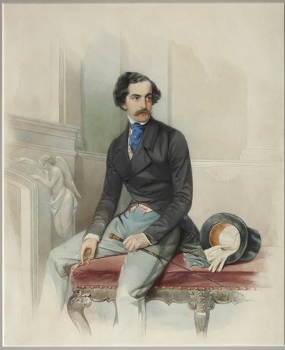 Portræt af Alexey Arkadyevich Stolypin Mongo 1816-1858, 1845 af Hau