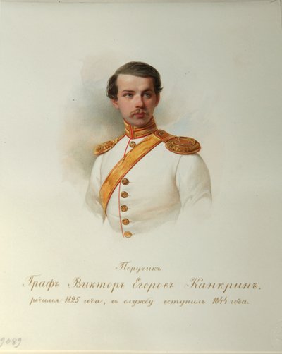 Portræt af grev Viktor Yegorovich Kankrin fra albummet af de kejserlige hestevagter, 1846-1849 af Hau