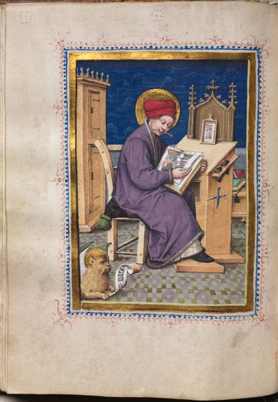 Evangeliebog med evangelistportrætter: Sankt Markus af Hausbuch Master