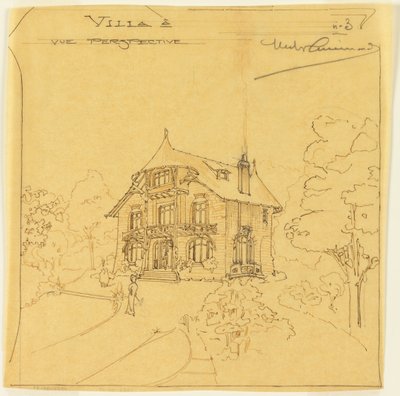 Perspektiv Visning af en villa af Hector Guimard