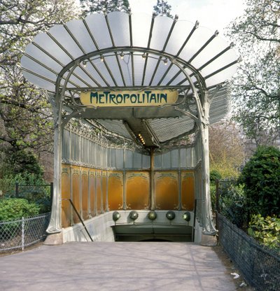 Porte Dauphine, metro stop, Guimard arkitektur. af Hector Guimard