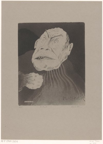 De bruut (original titel på objekt) Masker (original serietitel på objekt) af Hein von Essen (signed by artist)