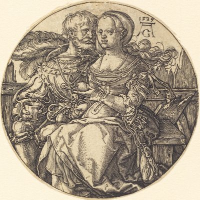 Et par elskende siddende af Heinrich Aldegrever
