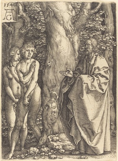 Adam og Eva skjuler sig selv, 1540. af Heinrich Aldegrever