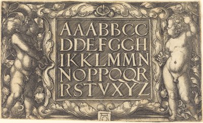 Alfabet, ca. 15251555. af Heinrich Aldegrever