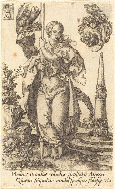 Velgørenhed, 1552. af Heinrich Aldegrever