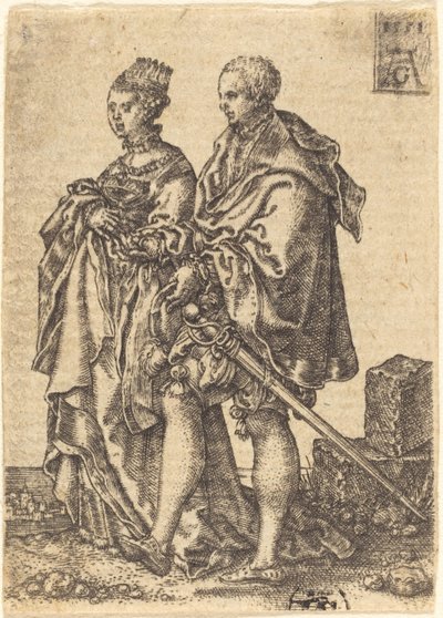 Dansende par, 1551. af Heinrich Aldegrever