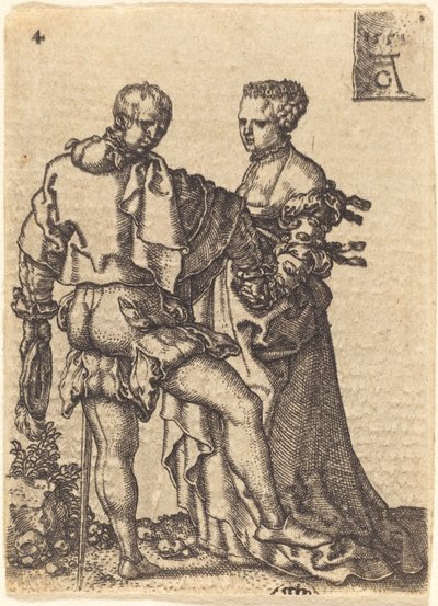 Dansende par, 1551. af Heinrich Aldegrever
