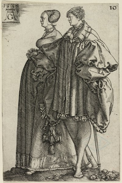 Dansepar, tallerken ti fra The Large Wedding-Dancers af Heinrich Aldegrever
