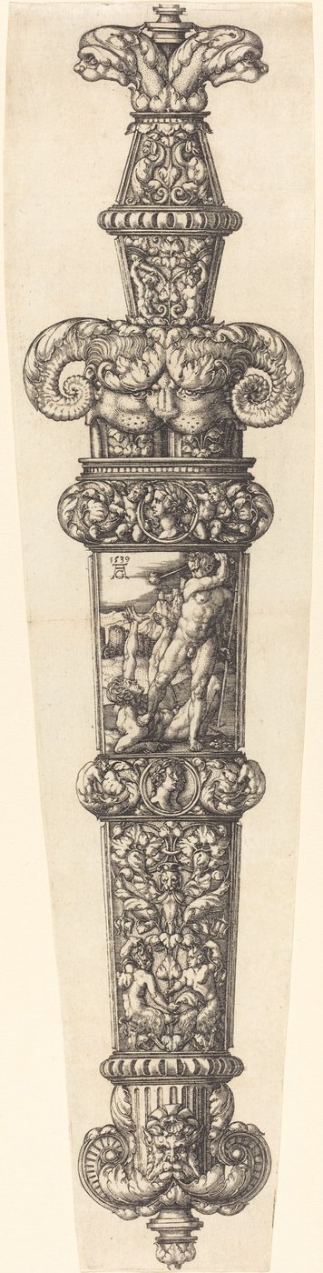 Design til en dolkskede med Kain og Abel, 1539. af Heinrich Aldegrever