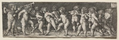 Femten nøgenbørn danser af Heinrich Aldegrever