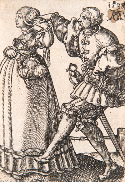 Fra serien The Small Wedding Dancers, 1538. af Heinrich Aldegrever