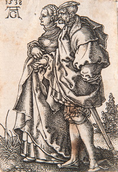 Fra serien The Small Wedding Dancers, 1538. af Heinrich Aldegrever