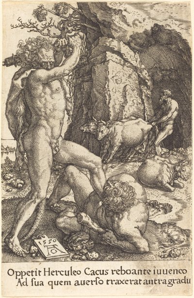 Hercules dræber Cacus af Heinrich Aldegrever