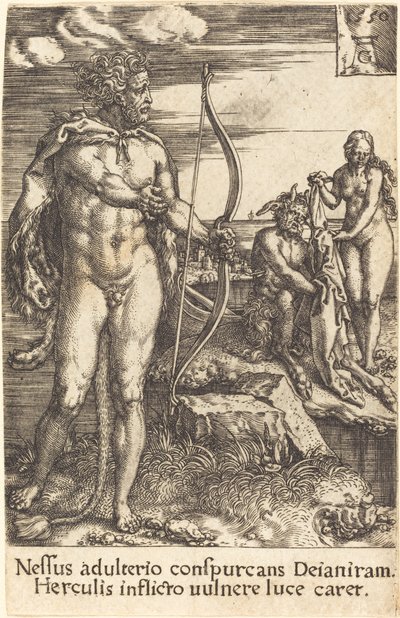 Hercules dræber Nessus, 1550. af Heinrich Aldegrever
