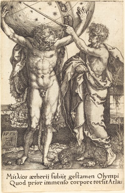 Herkules og Atlas, 1550. af Heinrich Aldegrever