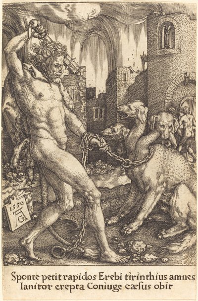 Hercules og Cerberus af Heinrich Aldegrever