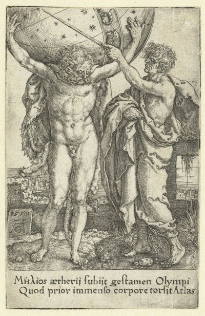 Hercules og Atlas Labours of Hercules (serietitel) af Heinrich Aldegrever
