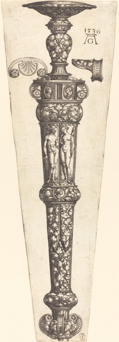 Stor dolkskede med nøgent par, 1536. af Heinrich Aldegrever