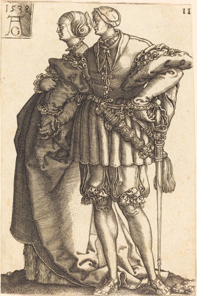 Store bryllupsdansere, 1538. af Heinrich Aldegrever
