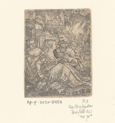 Lot og hans døtre af Heinrich Aldegrever