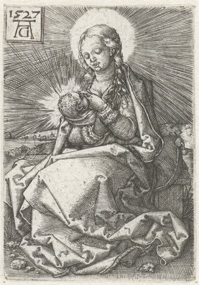 Madonna med barn ved brystet af Heinrich Aldegrever
