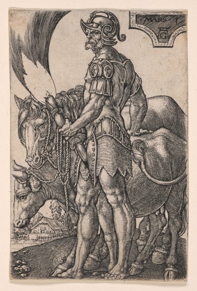 Mars, fra De syv planetariske guder af Heinrich Aldegrever